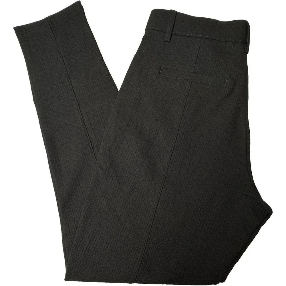 Mario‎ Serrani Italy Womens Black Textured Pull On Pant Ankle Length Size S